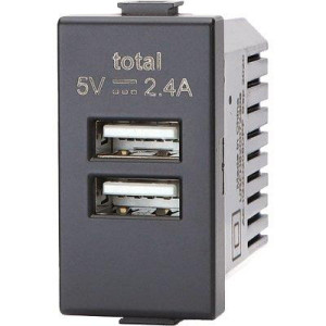 PRESA USB ABM NERO 2 PRESE...
