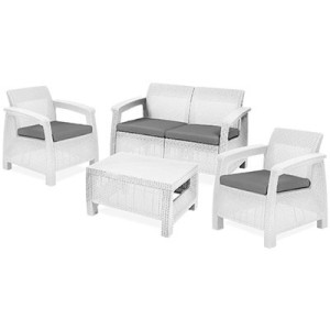 SET RATTAN CORFU LOUNGE...